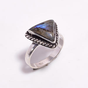925 argent Sterling classique trillion coupe bague de fiançailles Labradorite pierre précieuse pour mariage anniversaire fête bijoux fins cadeau - Product Image 1