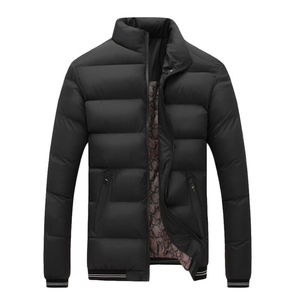 2026 personalizado al por mayor de los hombres de mezclilla a prueba de viento ecológico Puffer chaqueta al aire libre con capucha Stand Collar invierno - Product Image 1
