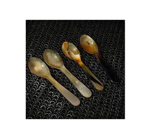 100% cuillère en corne de buffle naturelle bébé et Dessert 4 pièces ensemble cuillère excellente qualité corne cuillère ensemble - Product Image 1