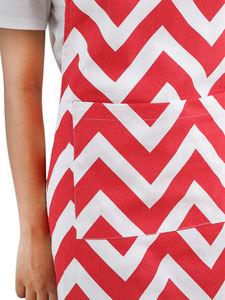 100% Algodón Impreso Delantal-Red Chevron - Product Image 6