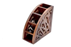 Handcrafted Unique Design Wooden Knife Holder Kitchen Countertop Restaurant Hotel - Product Image 4