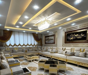 Conjunto de Sala de Estar Tradicional Árabe Majlis |   Tapicería de Tela, Plegable, Extensible, Modular, Estilo Antiguo |   Personalizable |   Envío Gratuito a Todo el Mundo - Product Image 1