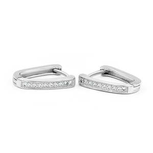 Boucles d'oreilles en argent Zarkan Diamond Horseshoe Hoop - Product Image 4