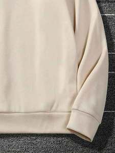 Sweat-shirt couleur kaki uni à la mode Sweat-shirt avec logo personnalisé Pull-over de haute qualité Sweat-shirt sans capuche pour hommes - Product Image 3