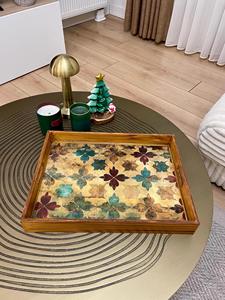 Bandeja de Servicio de Diseño con Recubrimiento de Esmalte de Madera MDF, Bandeja de Mesa de Alta Calidad para Hoteles y Restaurantes - Product Image 5