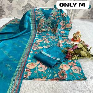 ผ้าไหม JARNA ที่น่าสนใจพร้อมกางเกงทำงานด้วยมือและ Dupatta ช้อปปิ้งออนไลน์จากอินเดียในอัตราที่ต่ำที่สุด - Product Image 1