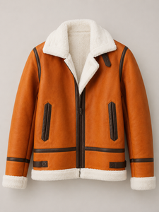 Men Genuine Leather Eco-Friendly Bomber <b>Jacket</b> Waterproof Windproof Customized Logo Winter Sherpa <b>Lined</b> Zip Streetwear Outerwear - Product Image 1