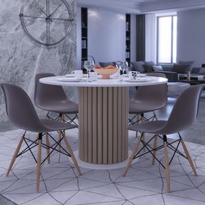 Table à manger 4 places, table de salle à manger de luxe, meubles pour intérieur, ensemble table et chaises, table rectangulaire en marbre pour cuisine - Product Image 4