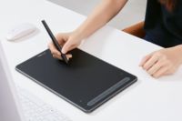 Tablette graphique sans fil Deco LW_BK noire, zone de travail 10x6, stylet sans batterie X3 Elite, 8192 niveaux de pression, 1000 mAh