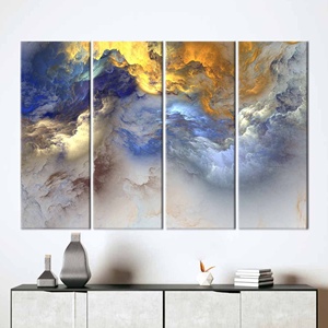 Lienzo impreso con diseño abstracto de nubes, decoración de pared contemporánea, 4P: estirado sobre lienzo - Product Image 1