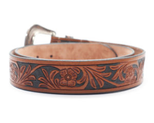 Cinturón de cuero de vaca hecho a mano unisex con hebilla de latón de estilo occidental vintage longitud personalizada hombres mujeres-comprar a granel precio de fábrica - Product Image 2