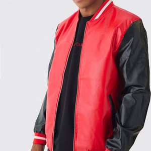 Veste universitaire 100% coton toile col montant devant brodé veste bomber universitaire vêtements pour étudiants - Product Image 4