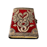 Journal en cuir gaufré double dragon Vintage Hardcover Grimoire Sketchbook Antique Carnet pour la lecture Classique Religieux