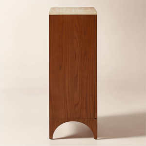 Roane Armoire d'entrée en chêne massif avec dessus en pierre, jambe arquée extensible, grande capacité pour hôpital, ferme, école, appartement, etc. - Product Image 5