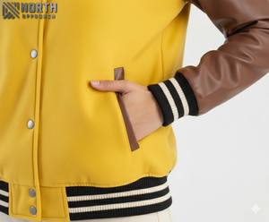 Chaqueta Universitaria de Cuero para Mujer, Colores y Tallas Personalizables, Bordado Transpirable de Alta Calidad - Product Image 6