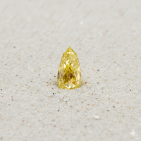 Diamant Briolette Fantaisie Jaune VVS Cultivé Synthétique HPHT CVD Certifié IGI GIA 5 carats en Gros