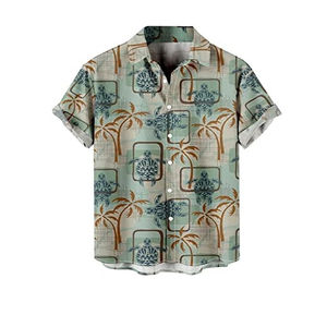 100% algodón, camiseta para hombre, ajuste holgado, camisas hawaianas personalizadas Premium impresas para hombre, impresiones digitales vibrantes ligeras - Product Image 1