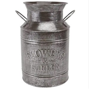 Tendance 2023 nouveau métal galvanisé ferme jardin Shabby Chic pot à lait Vintage métal fleur seau avec poignée latérale - Product Image 5