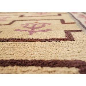 พรมขนสัตว์สีเบจและสีน้ำตาลแบบคลาสสิกของ Nayaab ลายเรขาคณิตสี่เหลี่ยมผืนผ้า ทำด้วยมือ สำหรับห้องนั่งเล่นหรือห้องนอน-Paem-844 - Product Image 3