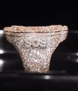 Anillo de Alfabeto Popular con Diseño Personalizado, Plata de Ley 925, Diamantes Moissanite, Completamente Engastado, Brillante, Regalo de Compromiso y Boda para Hombre - Product Image 3