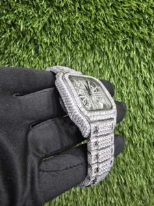 Reloj de Lujo para Hombre, Estilo Hip Hop, con Incrustaciones de Moissanita VVS, Esfera con Números Romanos, Pasa el Test de Diamantes, Mecánico, Disponible al por Mayor - Product Image 4