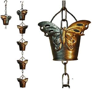 Cadena de lluvia Canalón Bajante Sustitución Hoja de jardín decorativa Agua de lluvia Desviada Decoración para el hogar - Product Image 3