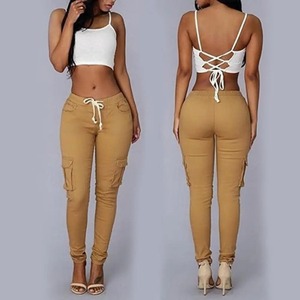 Top qualité élégant Cargo pantalon femmes personnaliser multi-poches 100% coton Cargo survêtement Slim Fit respirant pantalon - Product Image 2