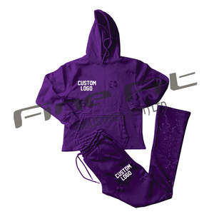 ชุดวิ่งผ้าฝ้ายสำหรับผู้ชายชุดวอร์มสองชิ้นสำหรับฤดูหนาวสไตล์สตรีทเสื้อวอร์มและกางเกงวิ่งออกแบบได้ตามต้องการ - Product Image 5