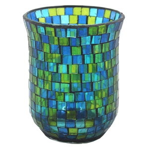 Verre décoratif rond votif, pot de bougie de couleur mosaïque marron foncé pour mariage et décoration de Table - Product Image 6