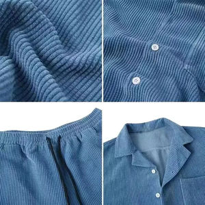 Conjunto de Dos Piezas de Verano para Hombre, Camisa de Manga Corta con Botones y Pantalones Cortos, Transpirable, Estilo Casual Urbano, Liso - Product Image 6