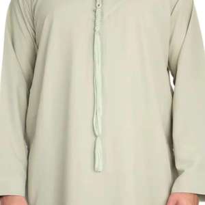 Thobe Tradicional Marroquí de Talla Grande con Capucha Negra para Hombre, Jellaba de Manga Larga, Ropa Musulmana - Product Image 3