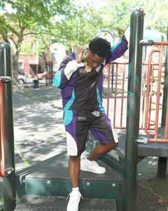 Chaqueta corta cortavientos de dos piezas personalizada, ropa de calle de nailon con cremallera de retazos, chándales, conjunto cortavientos para hombre - Product Image 3