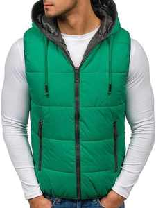 <b>Men</b> Modern Design Puffer Vest Warm Quilted Sleeveless <b>Jacket</b> Ideal For Outdoor Sports Winter <b>Travel</b> And Casual Daily Fashion - Product Image 2