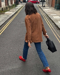 Chaqueta de Cuero de Oveja Genuino Hecha a Mano para Mujer, Diseño Regular, Corte Elegante, Casual, Resistente al Viento, Cruzada, para Otoño e Invierno - Product Image 5