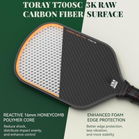 Paleta de Pickleball de Fibra de Carbono T700 en Oferta, Fabricada por OEM, Núcleo de Panal de PP Profesional, Ligera, de Grado Torneo, con Logotipo Personalizado
