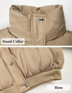 Chaqueta acolchada recortada para mujer, abrigos acolchados de manga larga con burbujas, chaqueta de abrigo hinchada cálida para invierno - Product Image 6