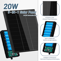 Panneau solaire D20-6Pro avec batterie intégrée 12V 20W, type MPPT, prise USB de type C, pour caméras Wifi d'extérieur, étanche
