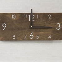 Jam Dinding Kayu Persegi Panjang Modern Minimalis Analog Quartz Bertenaga Baterai Dekoratif