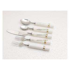 Couverts de luxe ensemble de couverts en acier inoxydable de 5 pièces avec poignée en pierre ensemble de couverts de dernière conception table décorer cuillère d'argenterie - Product Image 1