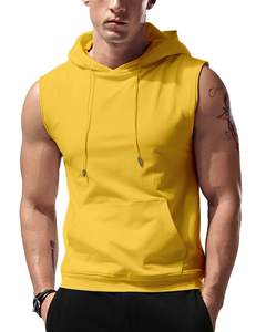 Mens sleeveless fitted gym <b>hoodie</b> fitness wear for intense workout training <b>bodybuilding</b> active - Product Image 5