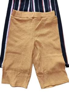 Shorts d'été classiques de haute qualité, fins, respirants, à séchage rapide, pour filles, longueur genou, plissés, taille mi-haute élastique, anti-plis - Product Image 2