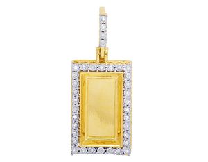 Moda personalizar Moissanite diamante Rectangular diseño S925 colgante de plata joyería encanto para collar de estilo Hip Hop - Product Image 1