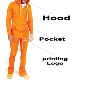 Vêtements de sport décontractés et écologiques unisexes personnalisés 100% survêtement d'hiver en coton respirant grande taille ensembles de pantalons de survêtement à capuche - Product Image 2