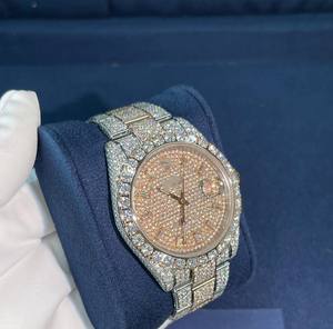 Vente directe d'usine testeur japonais de luxe 40mm 2 tons plaqué or rose VVS Moissanite acier inoxydable à la mode 2 tons rose - Product Image 3