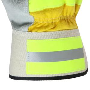 Guantes de trabajo de cuero dividido de vaca de doble palma Seguridad en la construcción Guantes de aparejo de soldadura de trabajo pesado - Product Image 4