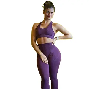 Новый год 2021, Женский комплект из двух предметов, облегающая спортивная одежда с высокой талией, комплект для йоги, бесшовный комплект для йоги, укороченная одежда для активного отдыха