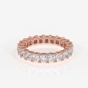 <b>Cushion</b> Cut Moissanite Diamond Eternity Band Sterling Silver Engagement <b>Ring</b> - Product Image 6