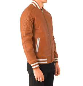 2024 Best Selling Custom leather <b>Jacket</b> for <b>Men</b> Stand Collar Wholesale for Winter - Product Image 3