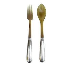 Premium Quality Stainless Steel Silver Plated Cutlery Set Nature Collection Buffalo Horn Handle Wholesale Supplier - Product Image 6