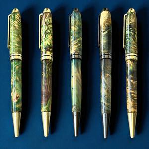 Premium Stabilized Wood <b>Pens</b> Custom Logo Engraved Burl Wood Serpentine Design Ballpoint 0.7 mm Promotional - Product Image 3